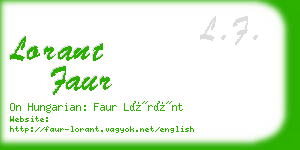 lorant faur business card